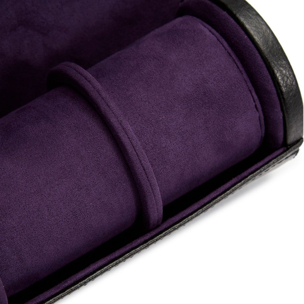 WOLF Blake Triple Watch Roll With Jewelry Capsule Black/Purple 305028