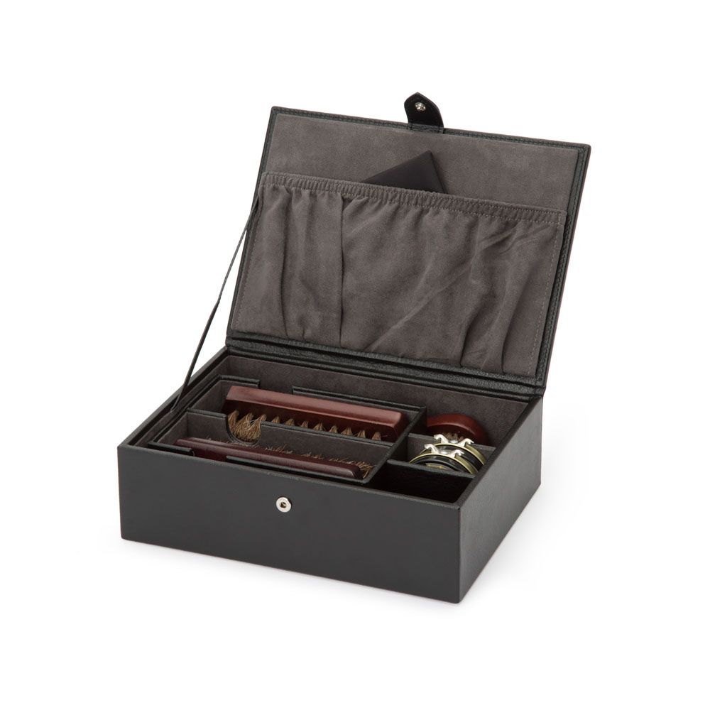 WOLF Blake Shoe Shine Kit Black Leather Grey Lining 305202