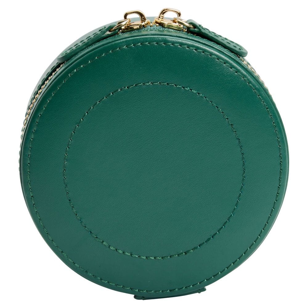 WOLF Sophia Forest Green Round Zip Jewelry Case 392312