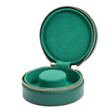 WOLF Sophia Forest Green Round Zip Jewelry Case 392312