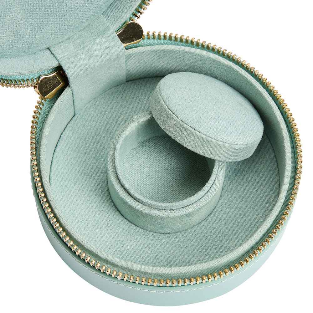 WOLF Sophia Jade Round Zip Jewelry Case 392330