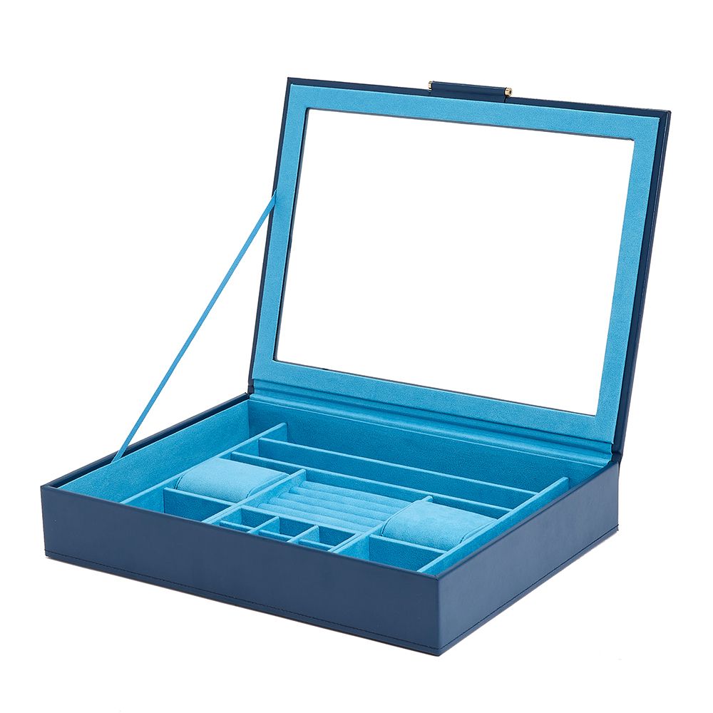 WOLF Sophia Indigo Jewelry Box With Window 392417