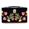 WOLF Zoe Medium Jewelry Box Indigo Velvet Floral Embroidery 393116
