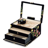 WOLF Zoe Medium Jewelry Box Indigo Velvet Floral Embroidery 393116