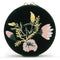 WOLF Zoe Travel Round Pouch Forest Green Velvet Floral Embroidery 393212