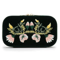 WOLF Zoe Travel Zip Case Forest Green Velvet Floral Embroidery 393312