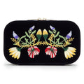 WOLF Zoe Travel Zip Case Indigo Velvet Floral Embroidery 393316