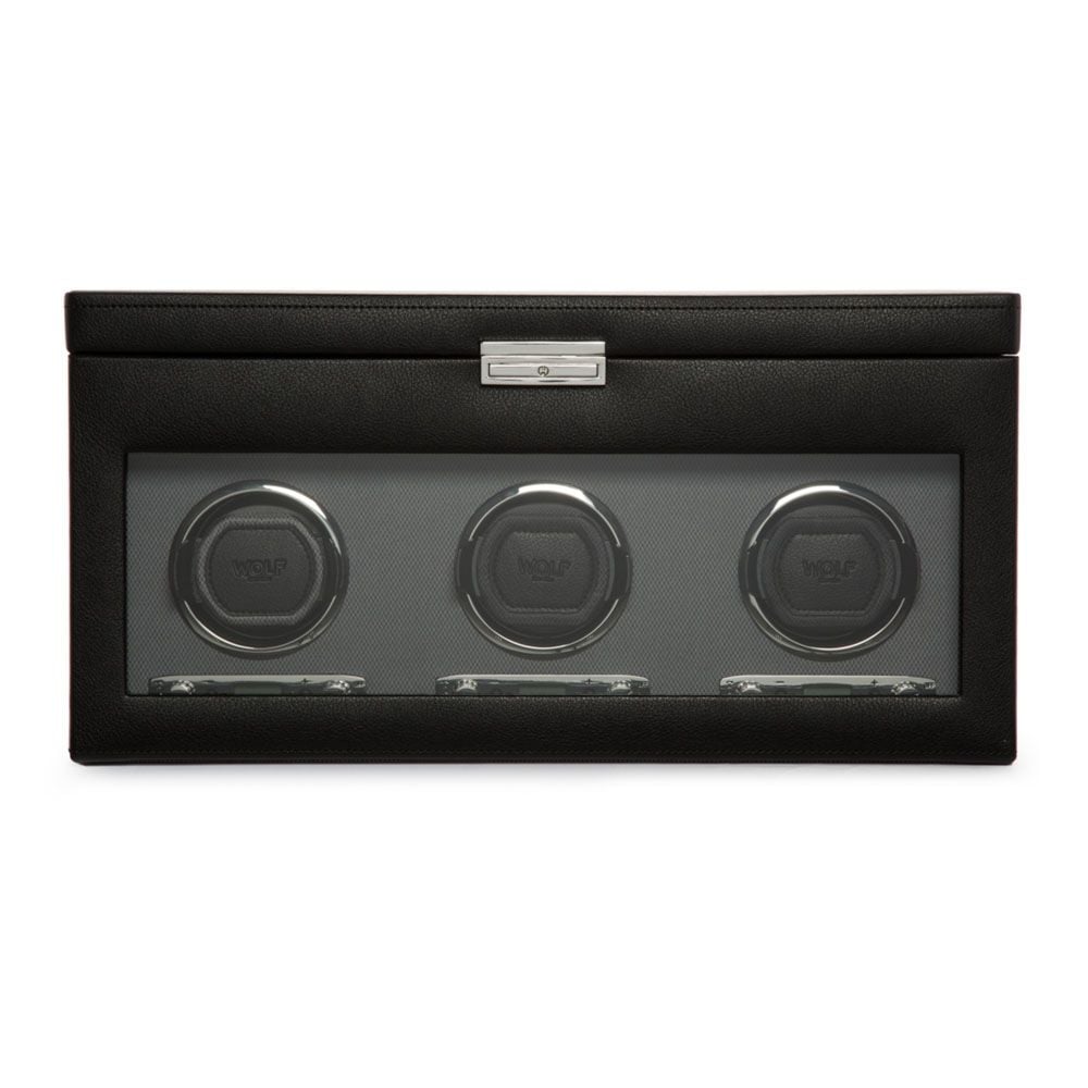 WOLF Viceroy Classic Triple Watch Winder with Storage Black 456302