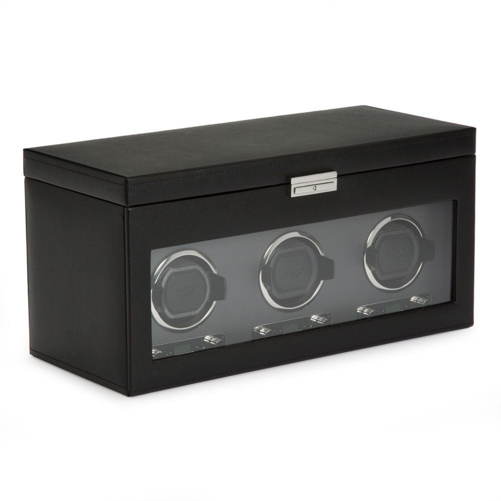 WOLF Viceroy Classic Triple Watch Winder with Storage Black 456302