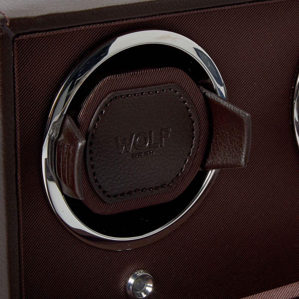 WOLF Cub Double Watch Winder With Cover Brown 461206