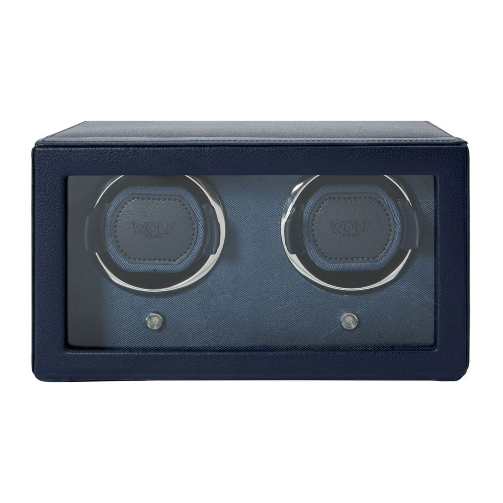 WOLF Cub Double Watch Winder With Cover Navy 461217