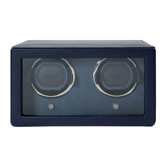 WOLF Cub Double Watch Winder With Cover Navy 461217