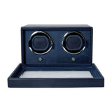 WOLF Cub Double Watch Winder With Cover Navy 461217