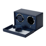 WOLF Cub Double Watch Winder With Cover Navy 461217