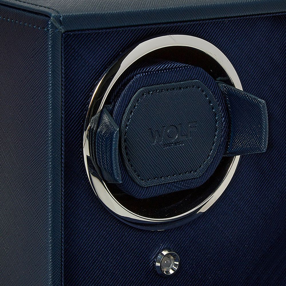 WOLF Cub Double Watch Winder With Cover Navy 461217