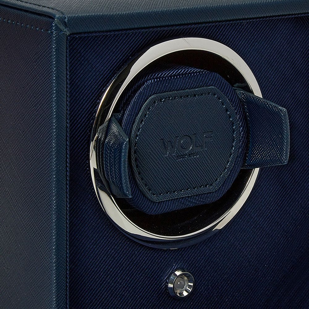 WOLF Cub Double Watch Winder With Cover Navy 461217