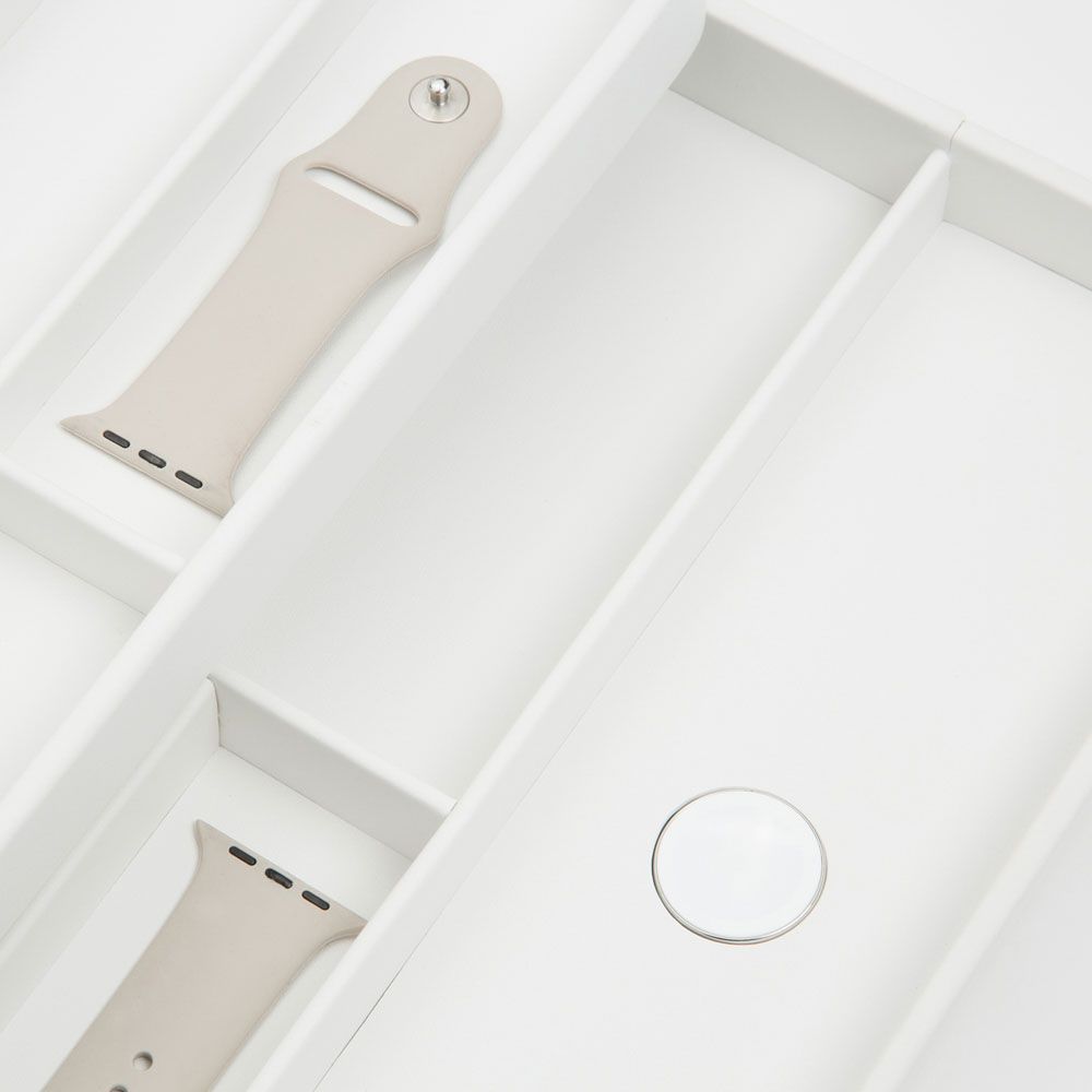 WOLF White Watch Valet with Strap Tray for Apple Watch 463001