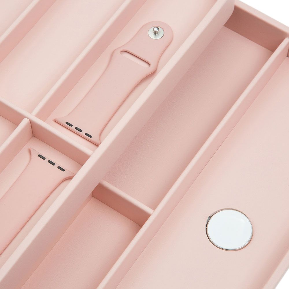 WOLF Rose Quartz Watch Valet with Strap Tray for Apple Watch 463015