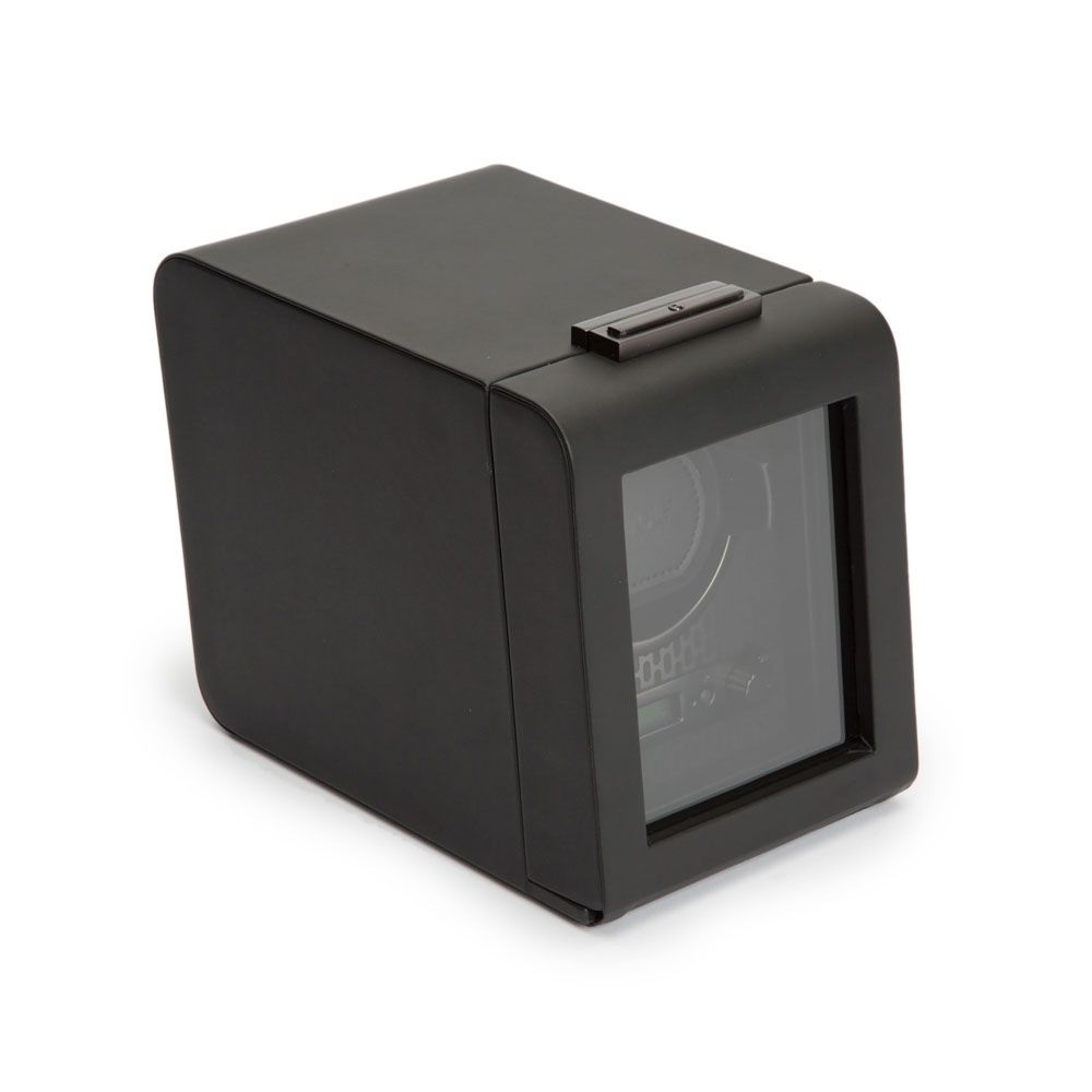 WOLF Axis Black Powder Coat Metal Plated Single Watch Winder 469103