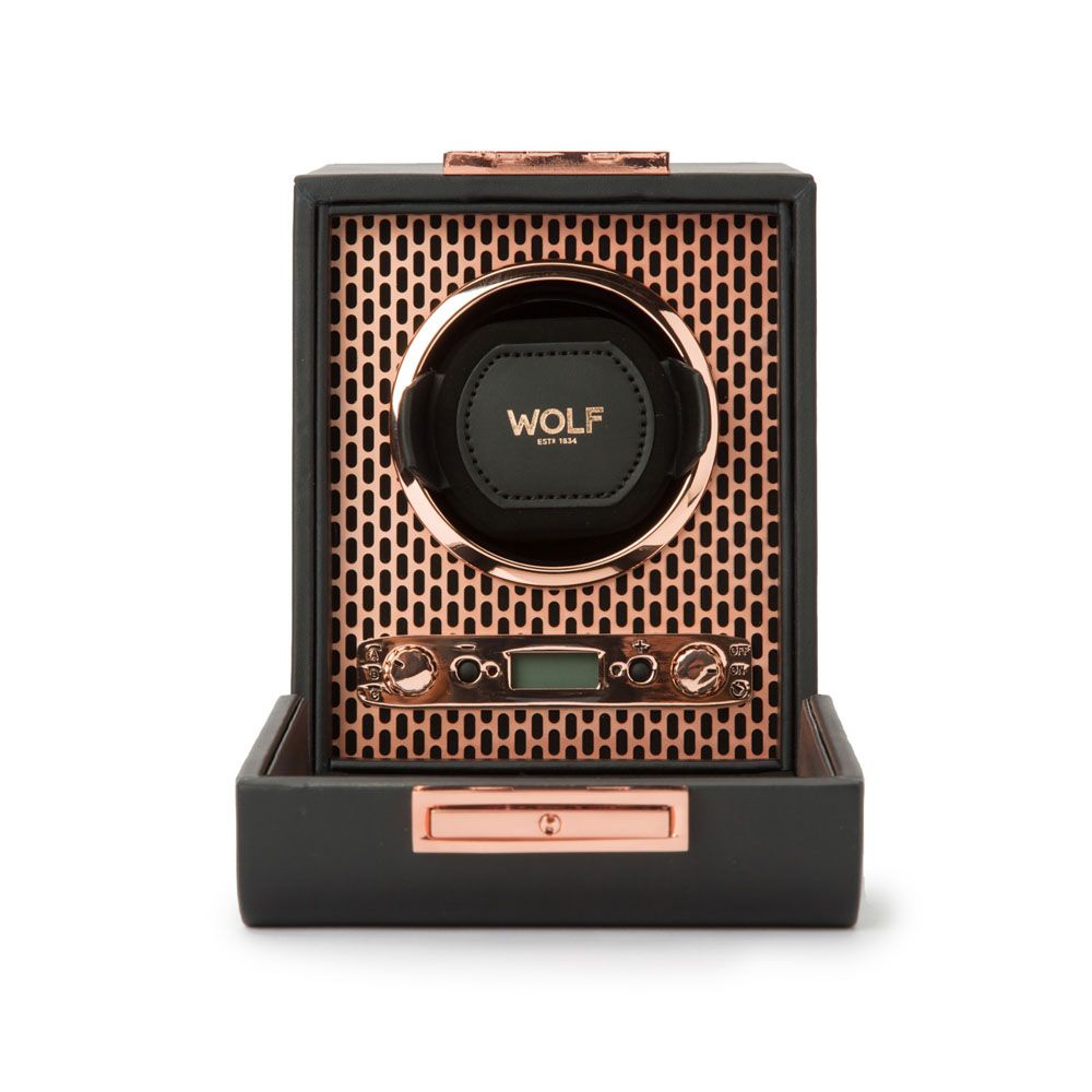 WOLF Axis Copper Metal Plated Single Watch Winder 469116