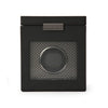 WOLF Axis Black Powder Coat Metal Plated Single Watch Winder With Storage 469203