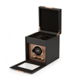 WOLF Axis Copper Metal Plated Single Watch Winder With Storage 469216