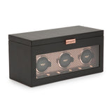 WOLF Axis Copper Metal Plated Triple Watch Winder With Storage 469416