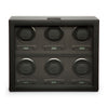 WOLF Axis Black Powder Coat Plated 6 Piece Watch Winder 469603