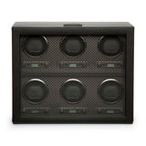 WOLF Axis Black Powder Coat Plated 6 Piece Watch Winder 469603