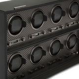 WOLF Axis Powder Coat Metal Plated 8 Piece Watch Winder 469703
