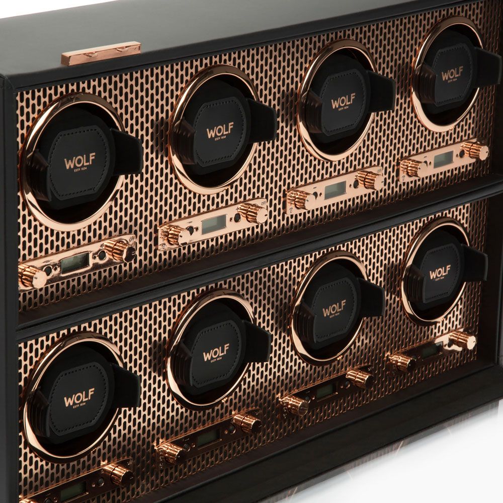WOLF Axis Copper Metal Plated 8 Piece Watch Winder 469716