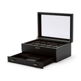 WOLF Axis 10 Piece Powder Coat Watch Box With Drawer 488203