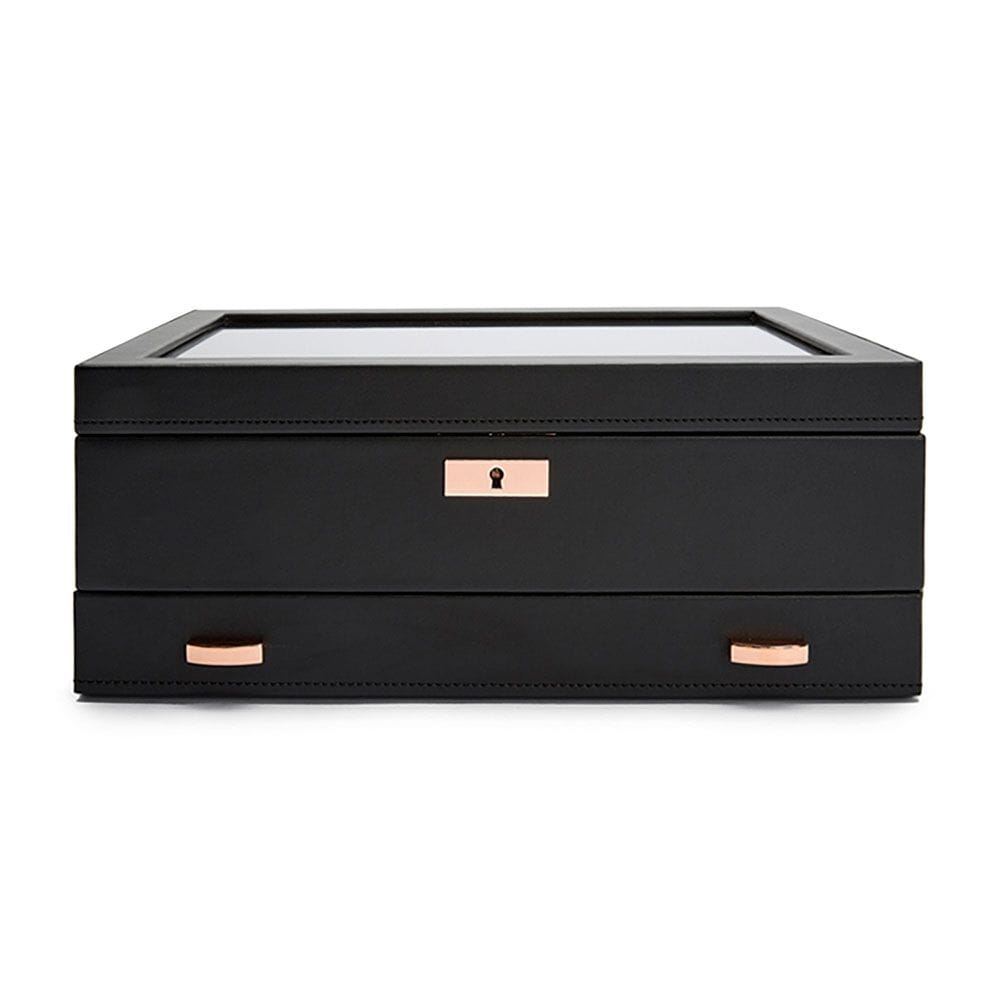 WOLF Axis 10 Piece Copper Watch Box With Drawer 488216