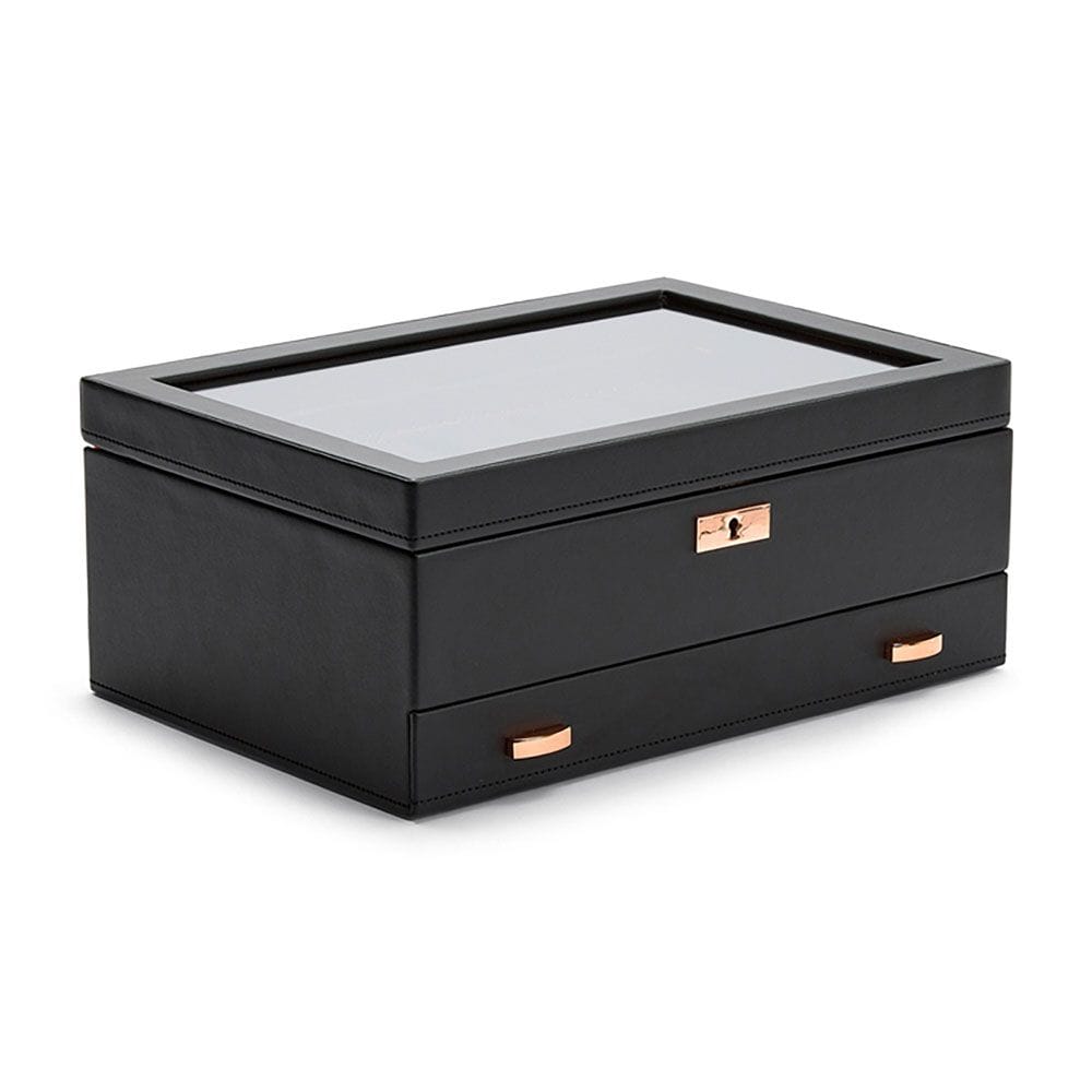 WOLF Axis 10 Piece Copper Watch Box With Drawer 488216