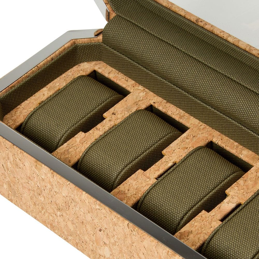 WOLF Cortica 4 Piece Watch Box Cork 668261