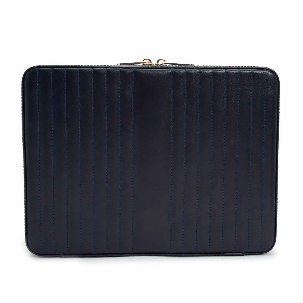 WOLF Maria Large Jewelry Zip Case Navy 766117