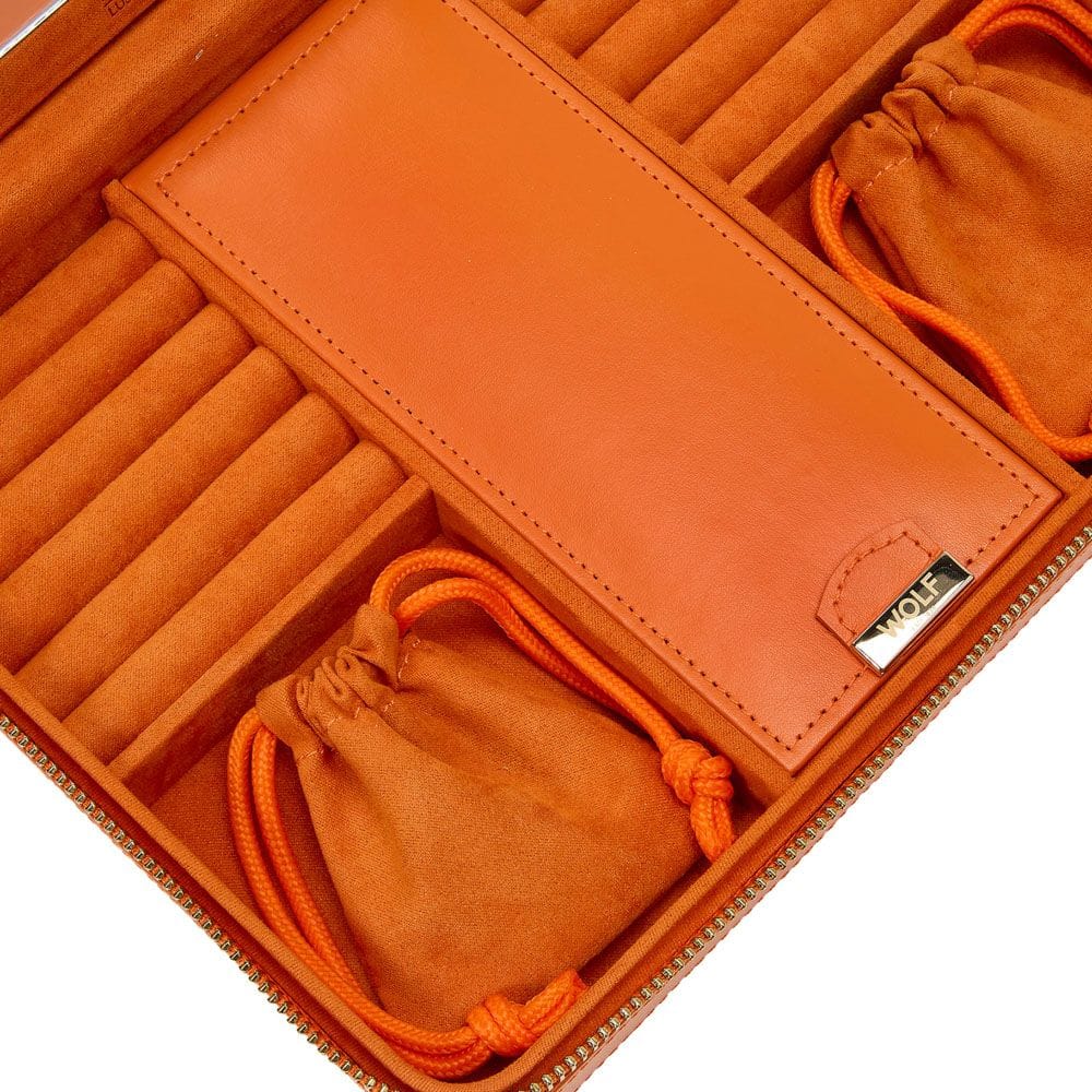 WOLF Maria Large Jewelry Zip Case Tangerine 766139