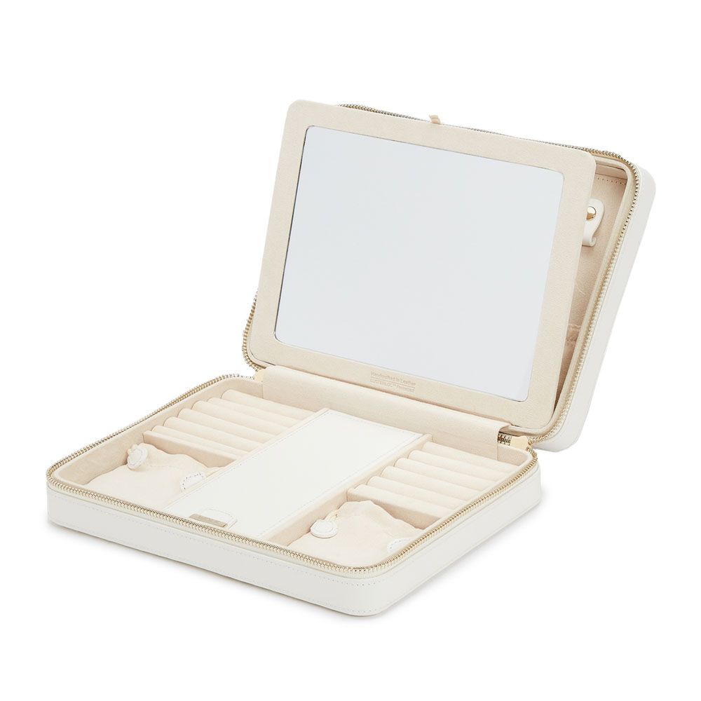 WOLF Maria Large Jewelry Zip Case White 766153