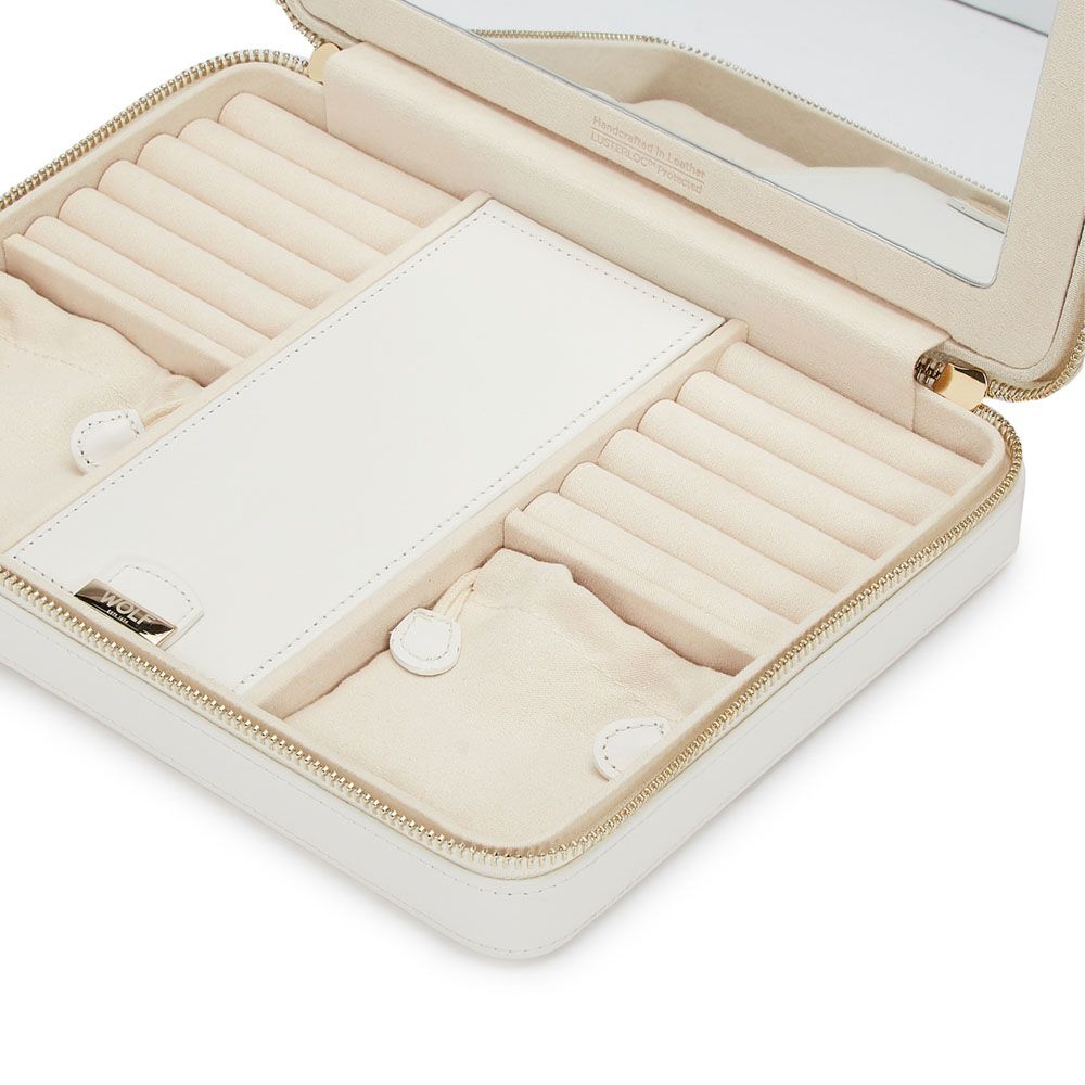 WOLF Maria Large Jewelry Zip Case White 766153