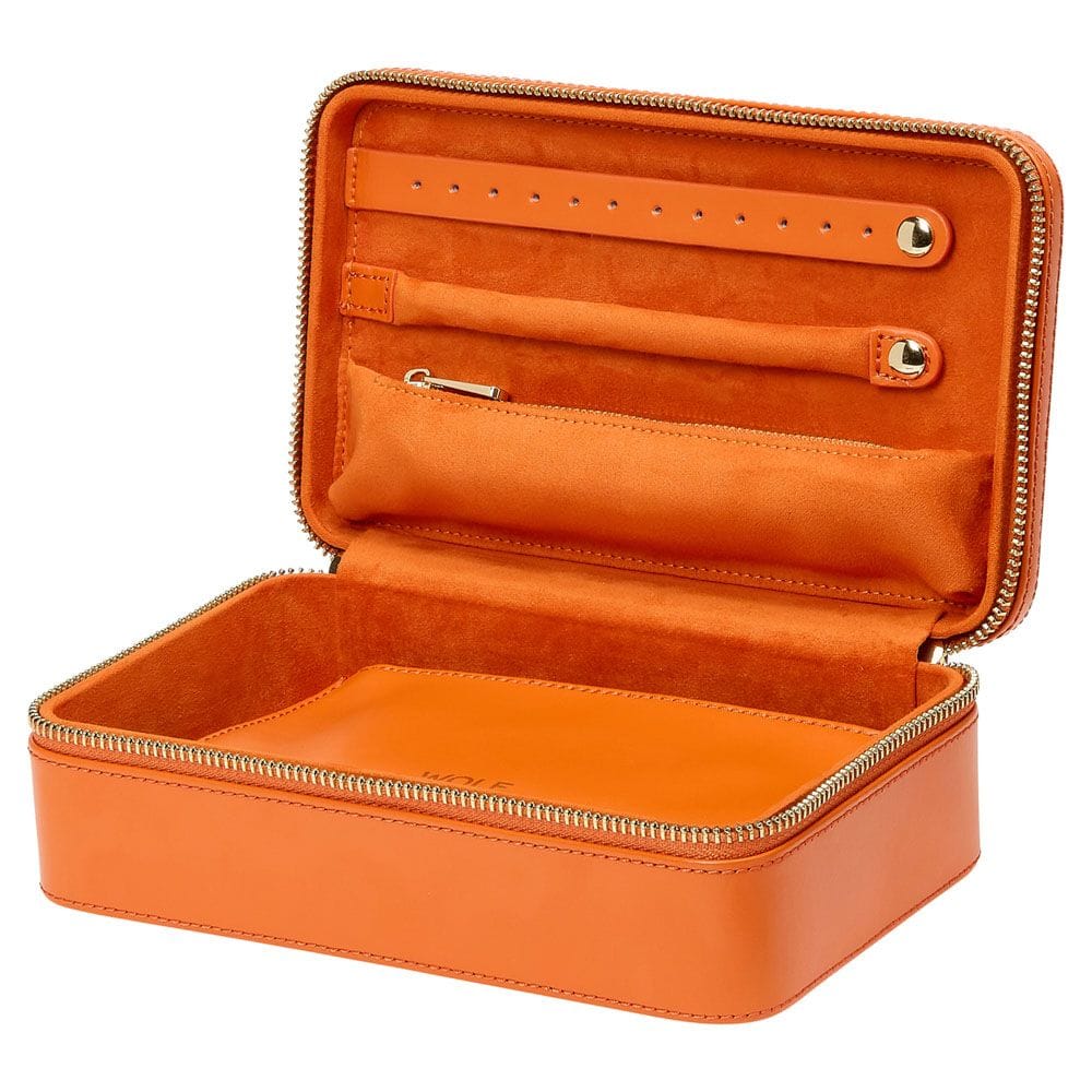 WOLF Maria Medium Jewelry Zip Case Tangerine 766339