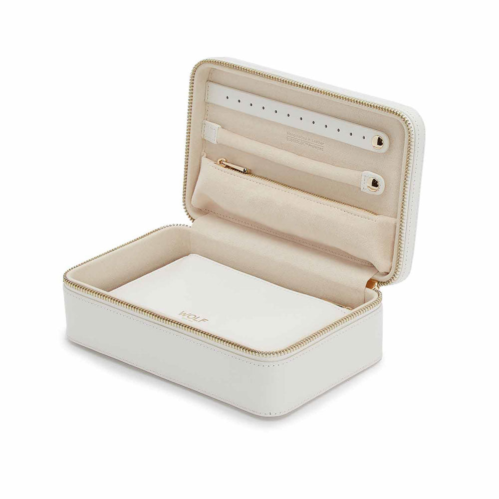 WOLF Maria Medium Jewelry Zip Case White 766353