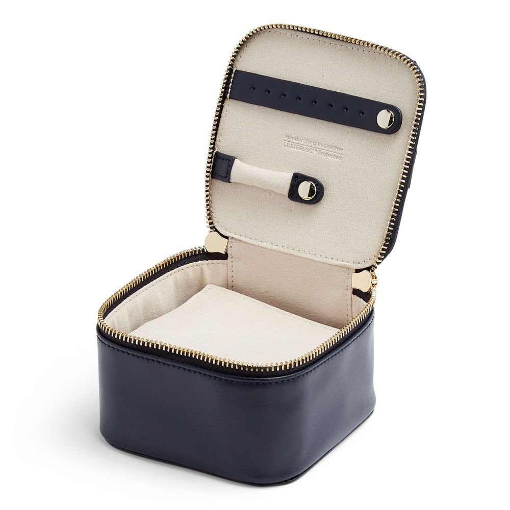 WOLF Maria Zip Jewelry Cube Navy 766517
