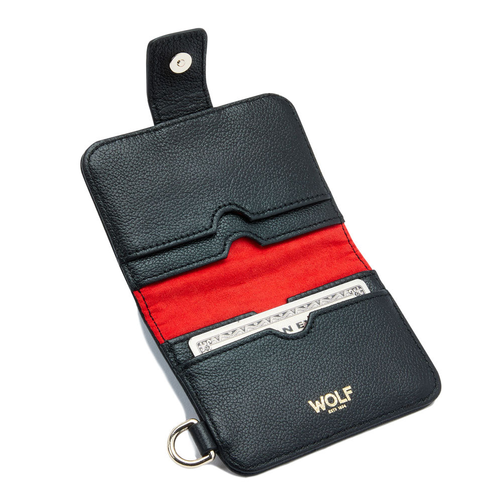WOLF Mimi Credit Card Holder with Wristlet Black 768202