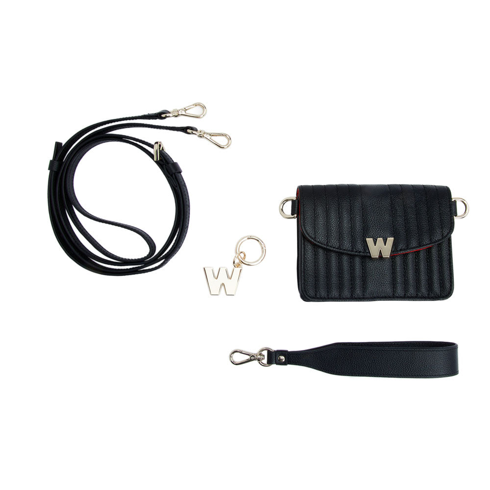 WOLF Mimi Mini Bag with Wristlet & Lanyard Black 768402
