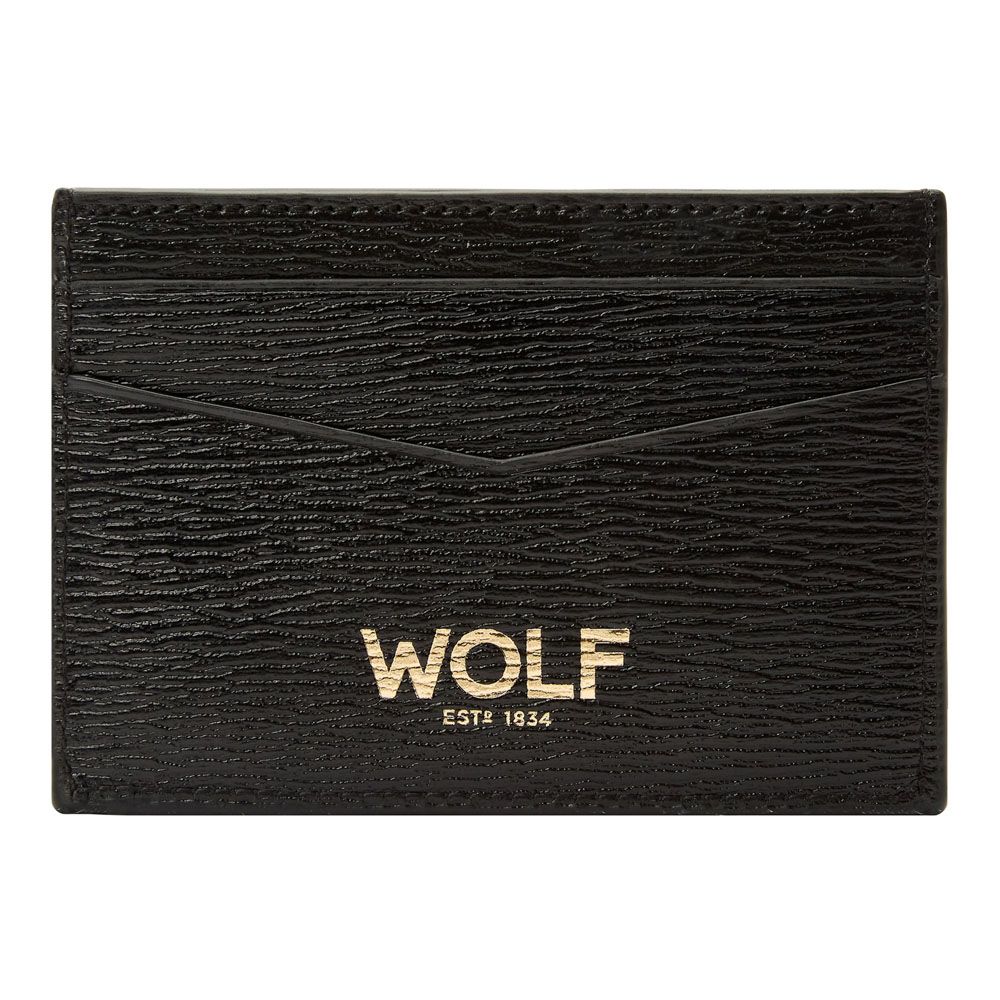 WOLF W Cardholder Slim Black Leather 774202