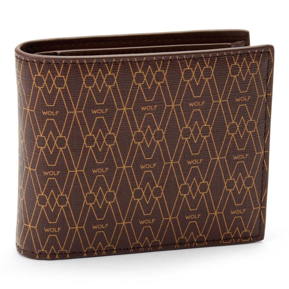 WOLF Signature Billfold and Coin Brown 776133