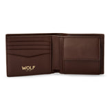 WOLF Signature Billfold and Coin Brown 776133