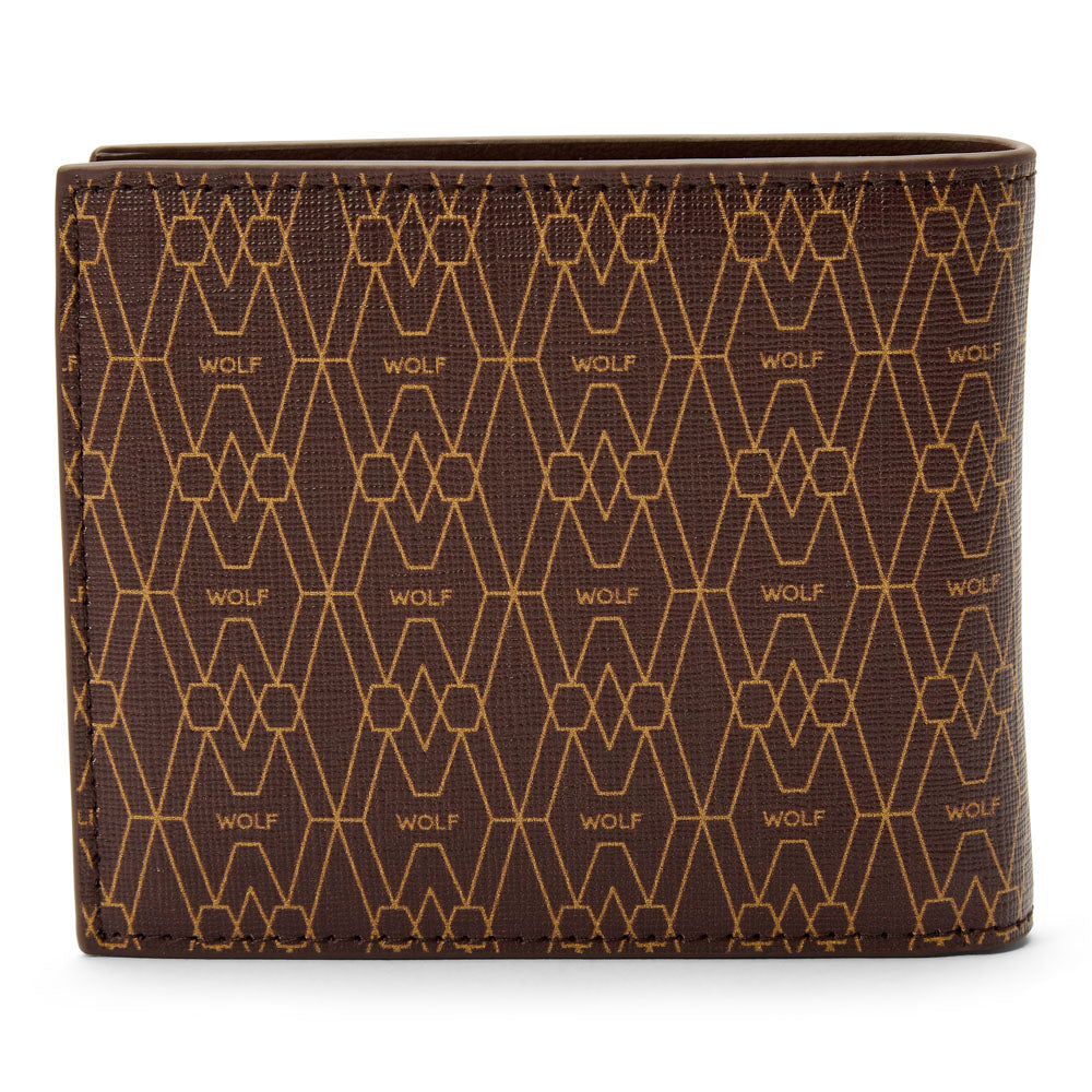 WOLF Signature Billfold and Coin Brown 776133