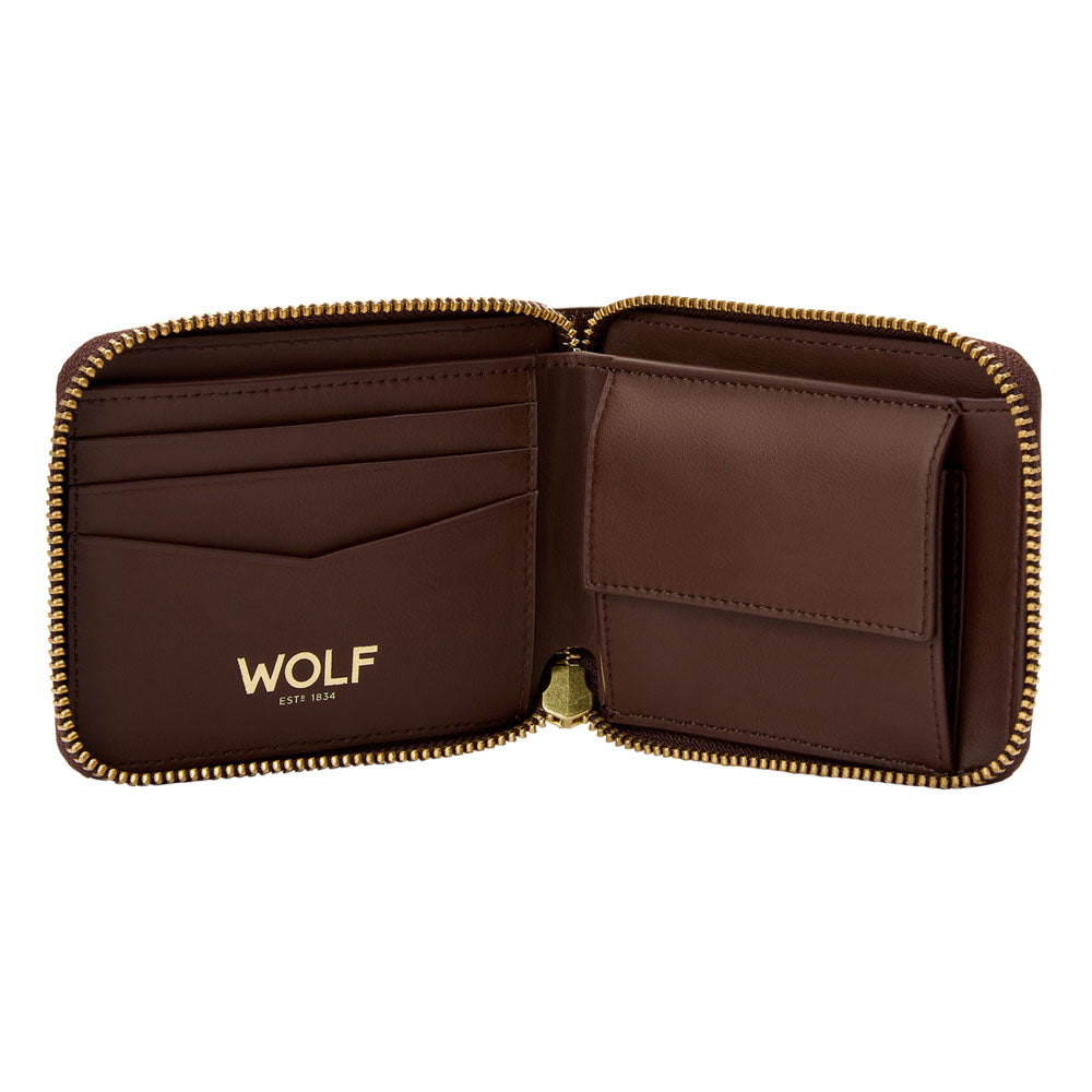 WOLF Signature Zip Wallet Brown 776433