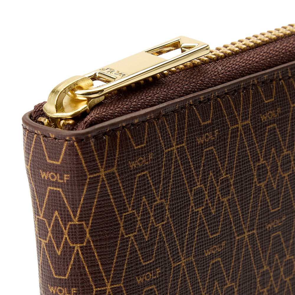 WOLF Signature Zip Wallet Brown 776433